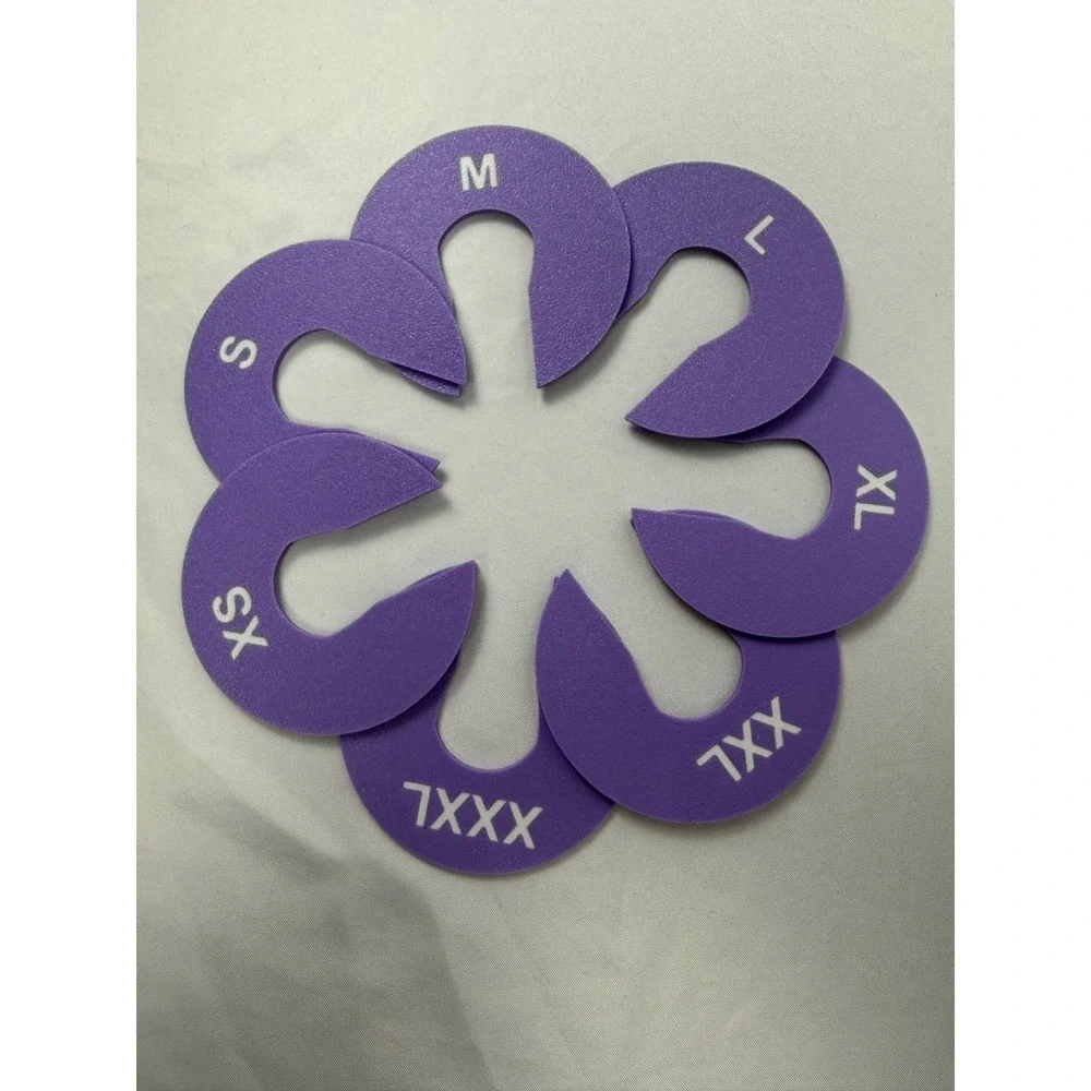 8 set Purple Closet Rod Size Dividers XXS-XXXL Boutique Clothing Rack Organizers